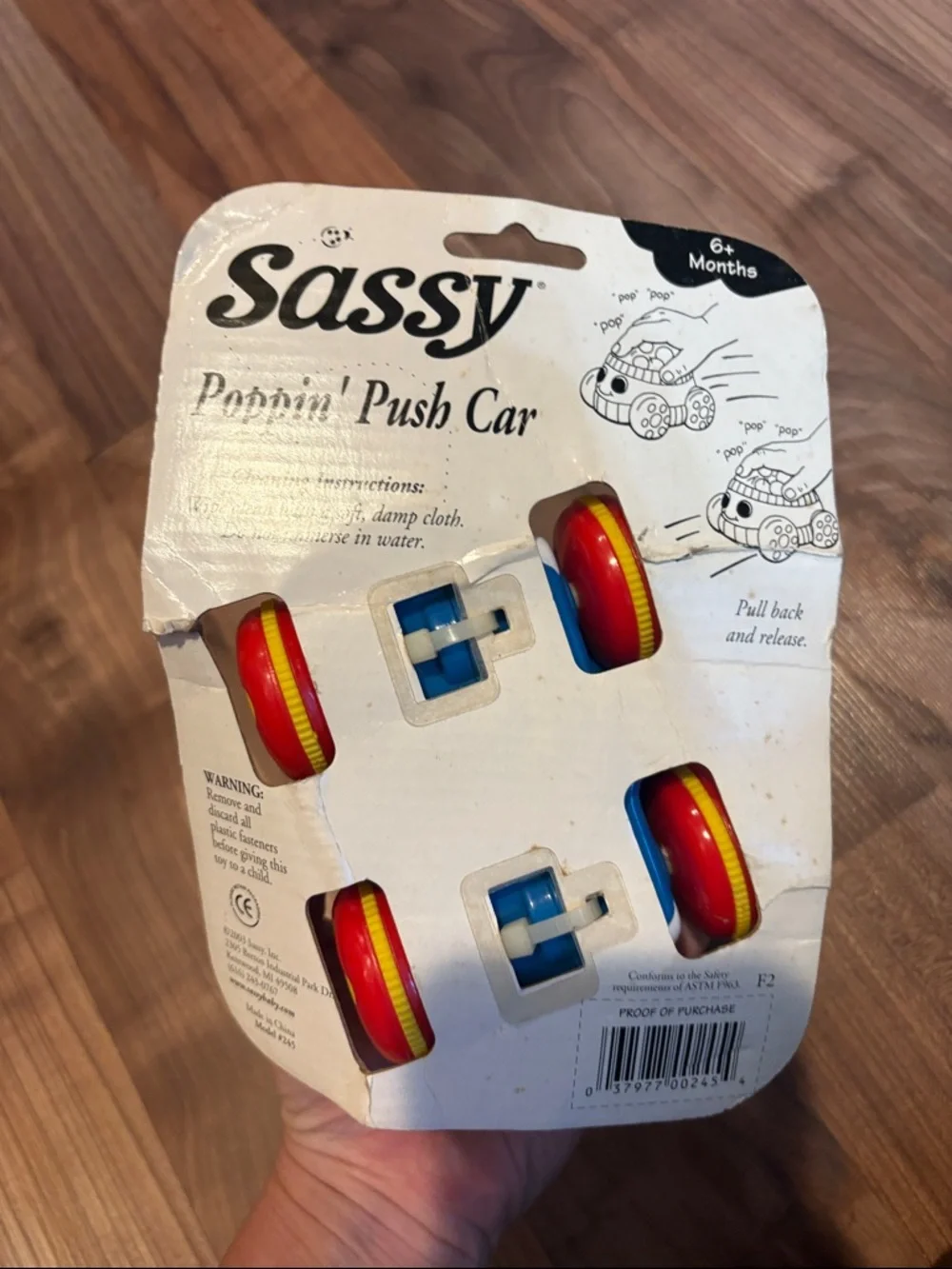 New! Sassy popping’ push car, 2003